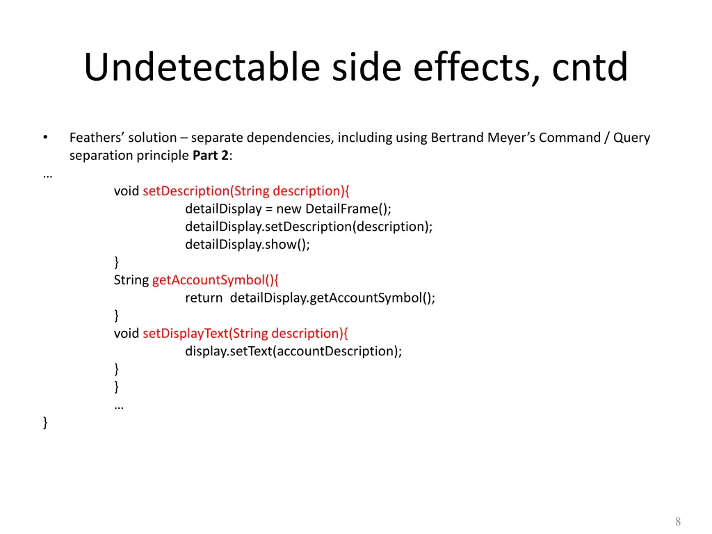 undetectable side effects cntd 1