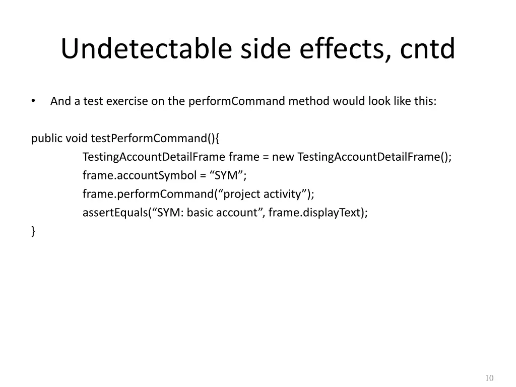 undetectable side effects cntd 3