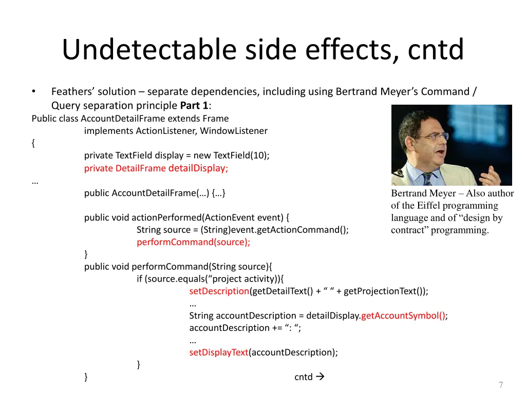 undetectable side effects cntd