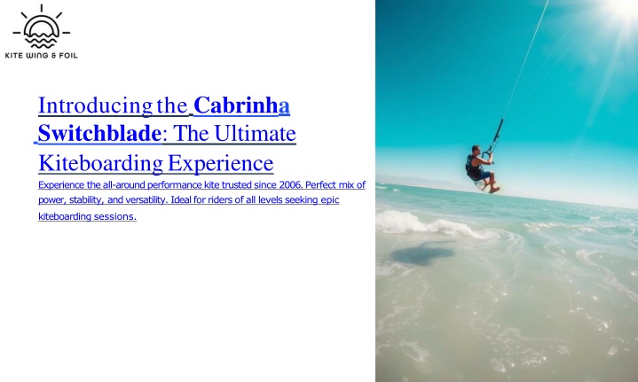 introducing the cabrinha switchblade the ultimate