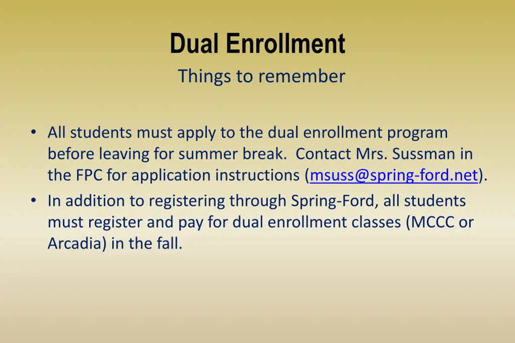 dual enrollment things to remember 1