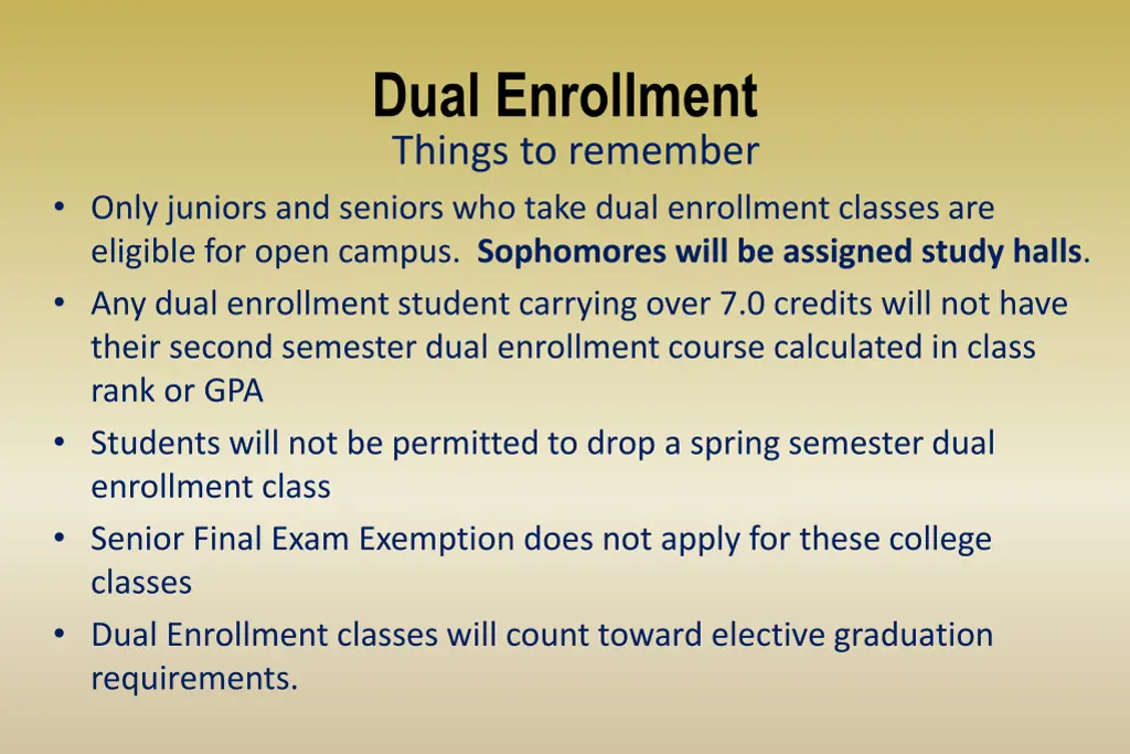 dual enrollment things to remember