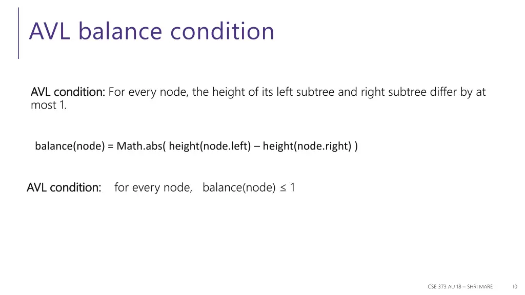avl balance condition