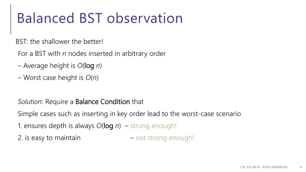 balanced bst observation