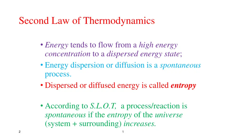 second law of thermodynamics 1