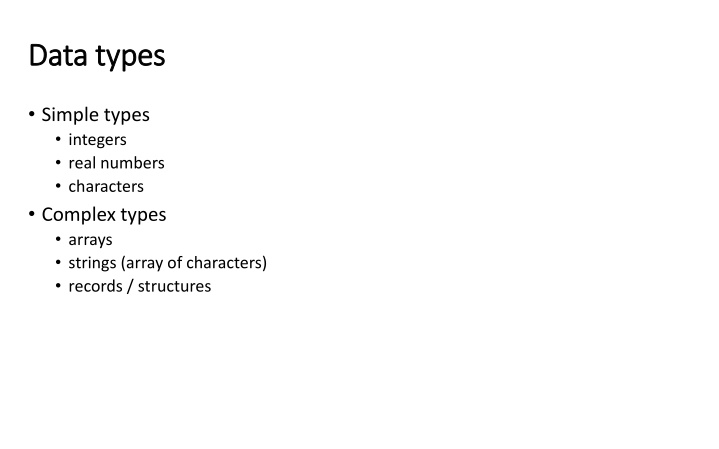 data types data types