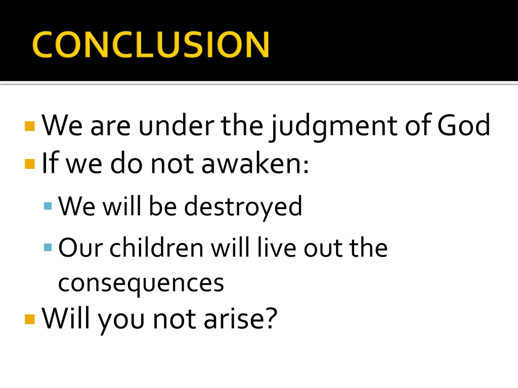 we are under the judgment