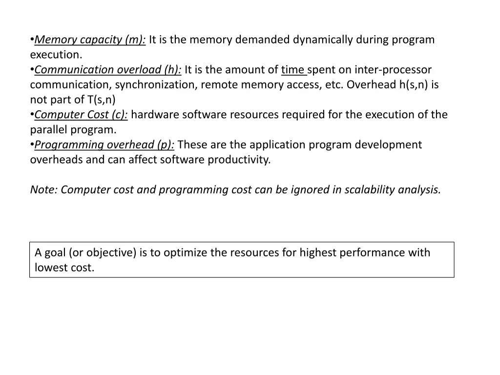 memory capacity m it is the memory demanded