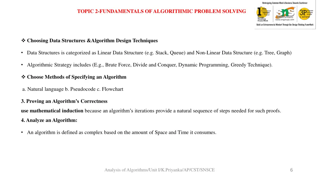 topic 2 fundamentals of algorithmic problem 1