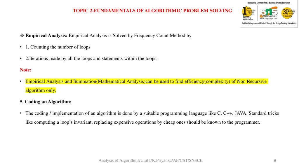 topic 2 fundamentals of algorithmic problem 3