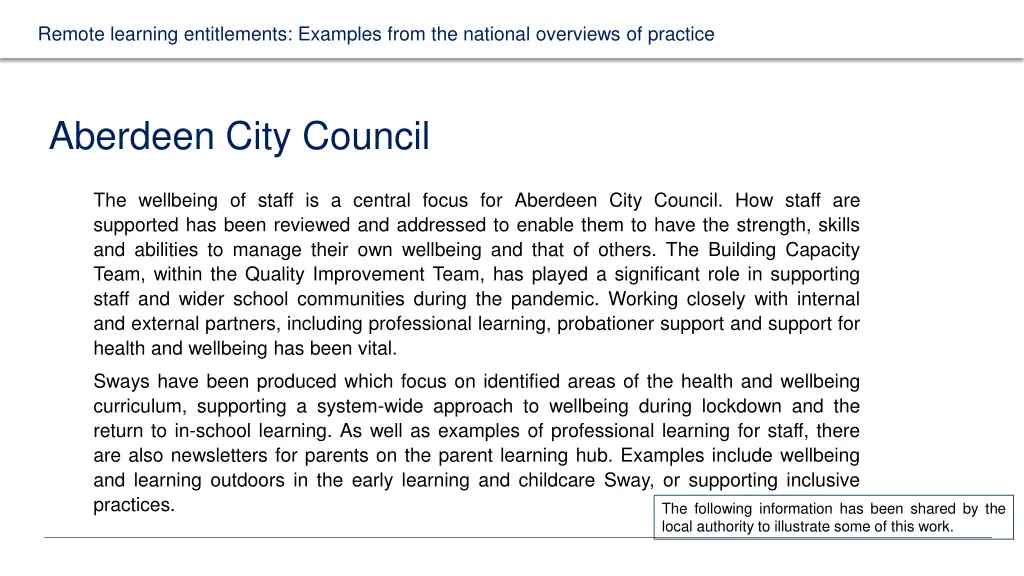 remote learning entitlements examples from 1