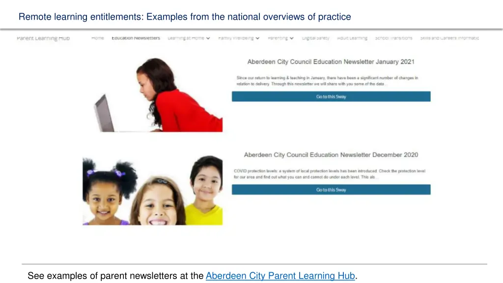 remote learning entitlements examples from 3