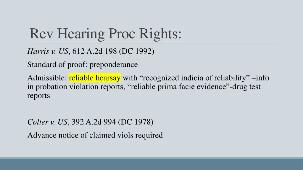 rev hearing proc rights