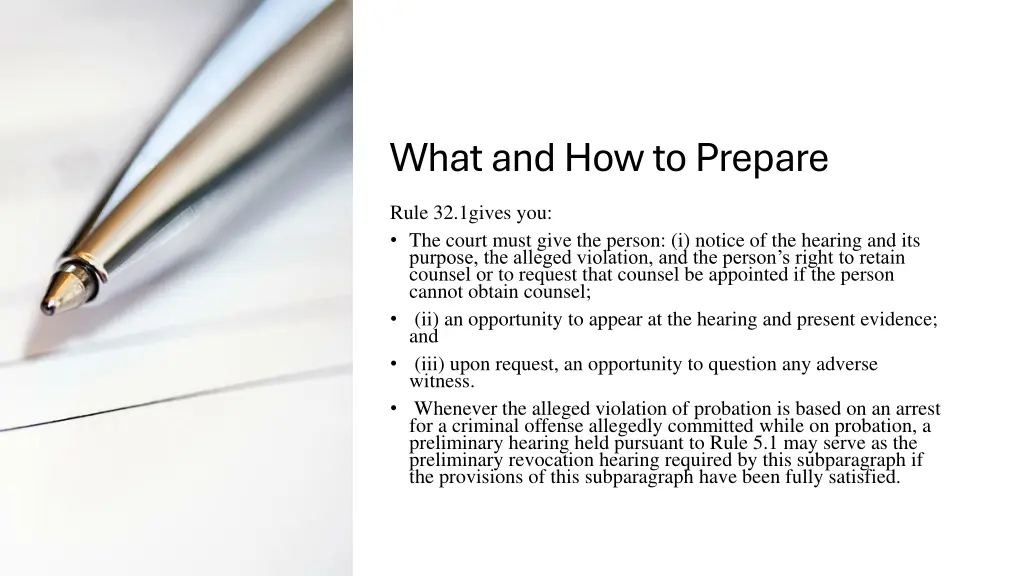 what and how to prepare