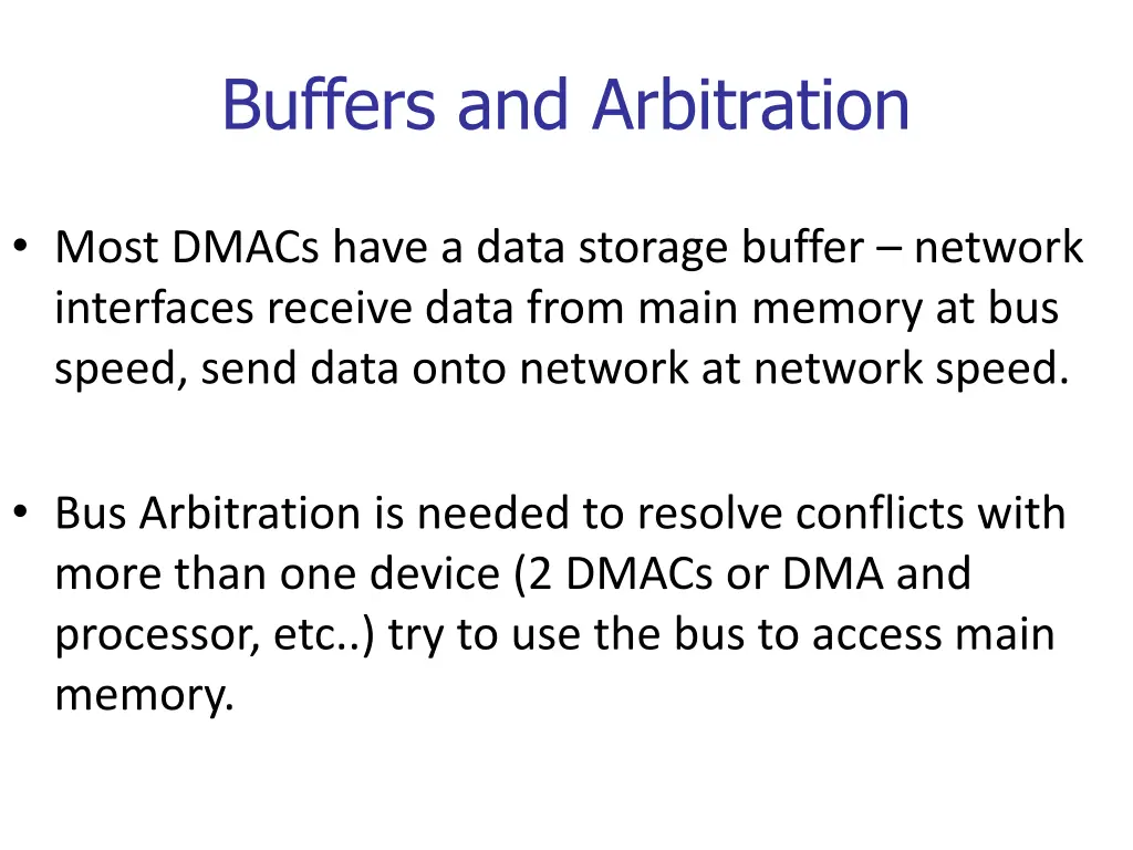 buffers and arbitration