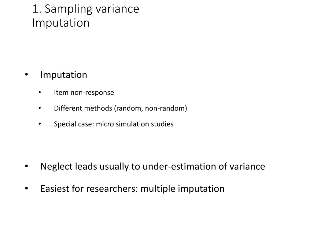 1 sampling variance imputation