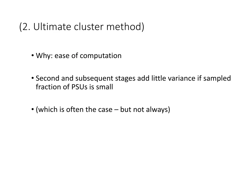 2 ultimate cluster method 1