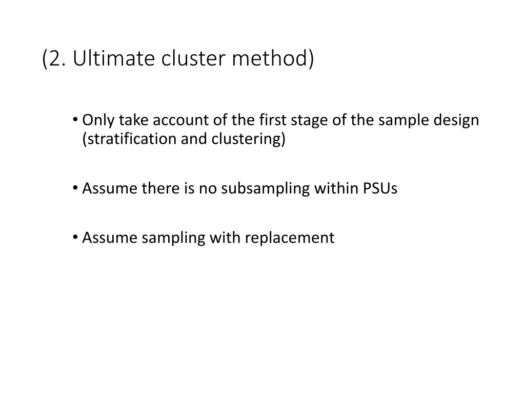 2 ultimate cluster method