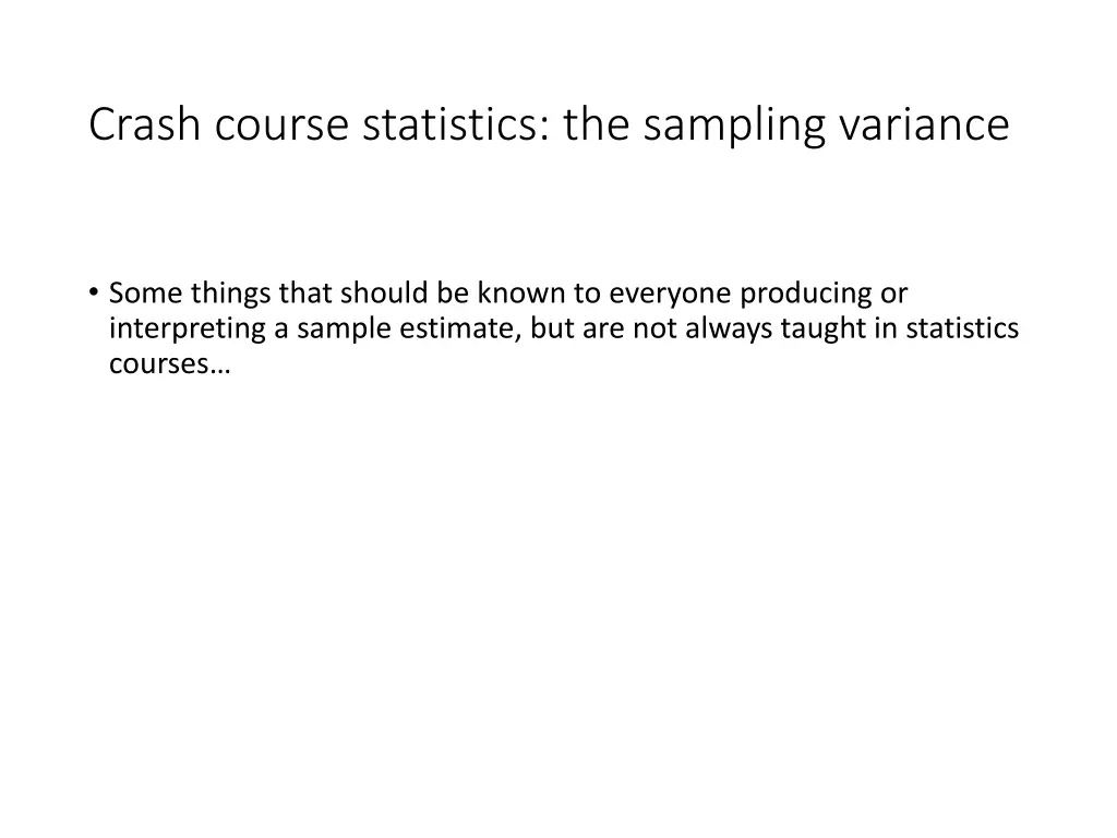 crash course statistics the sampling variance