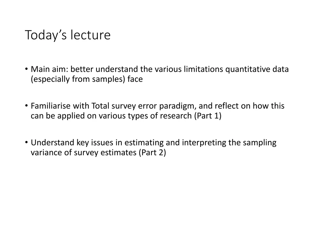 today s lecture