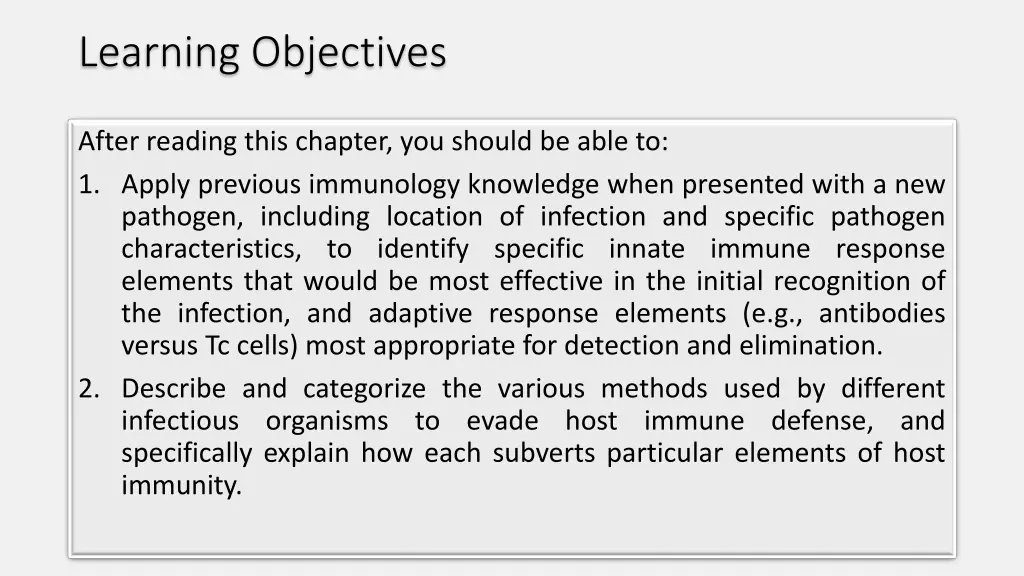 learning objectives