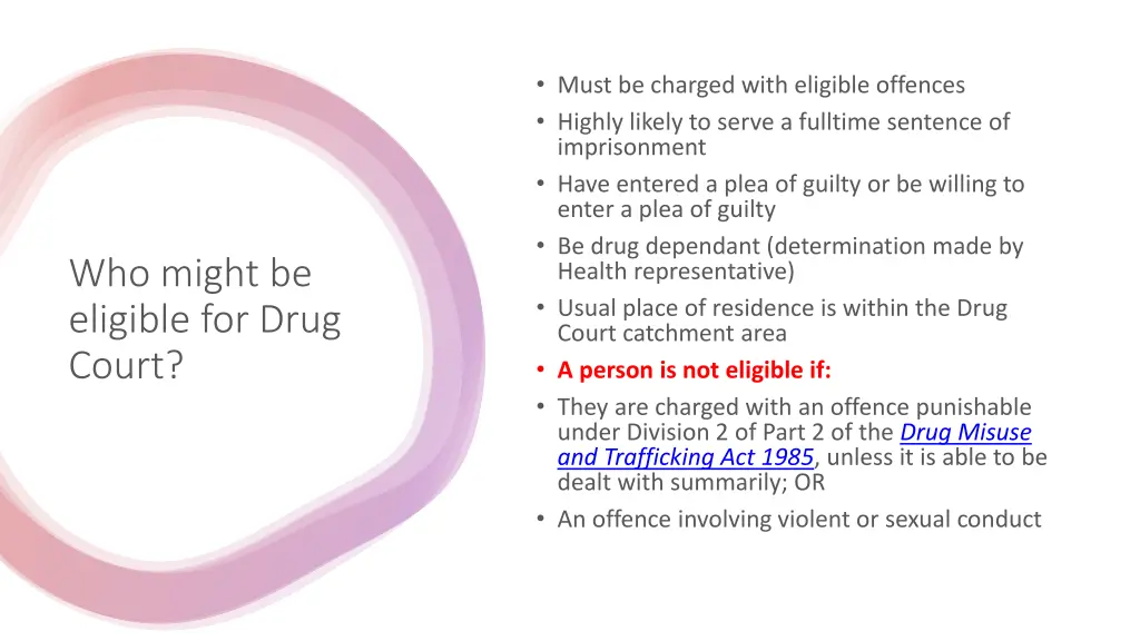 must be charged with eligible offences highly