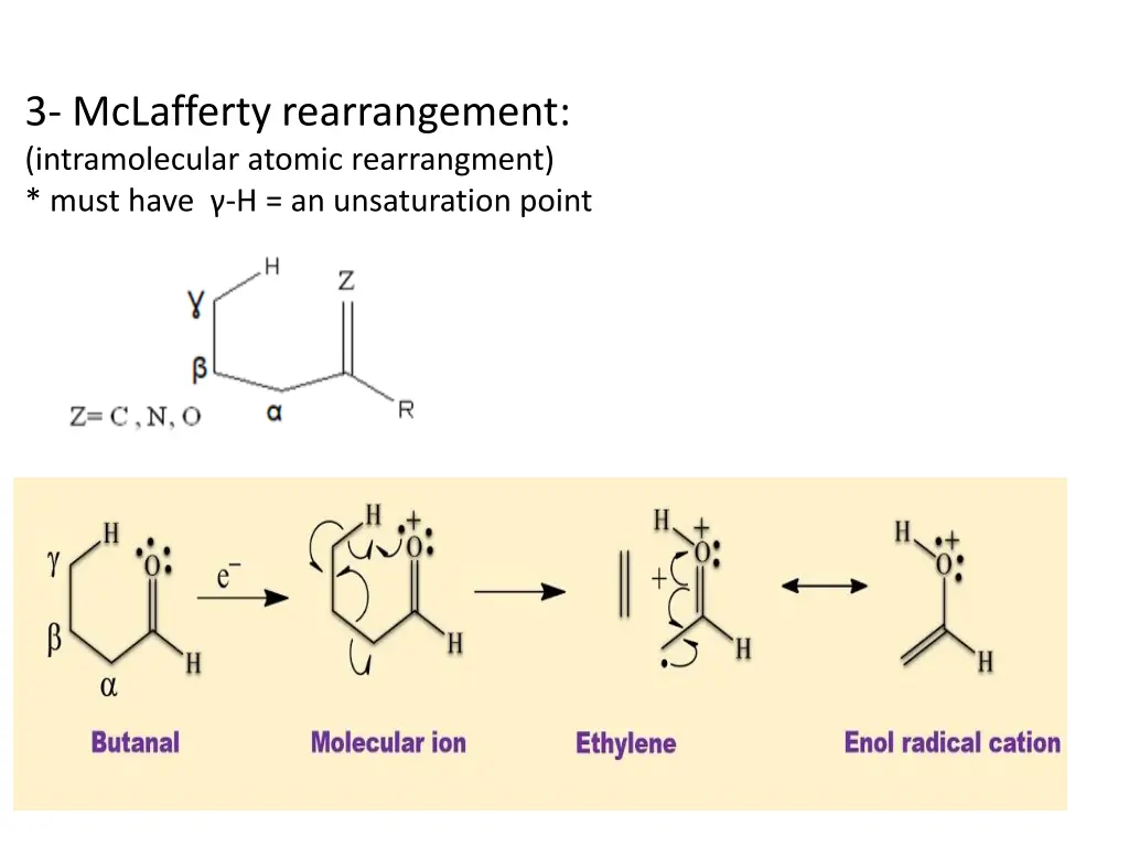 3 mclafferty rearrangement intramolecular atomic