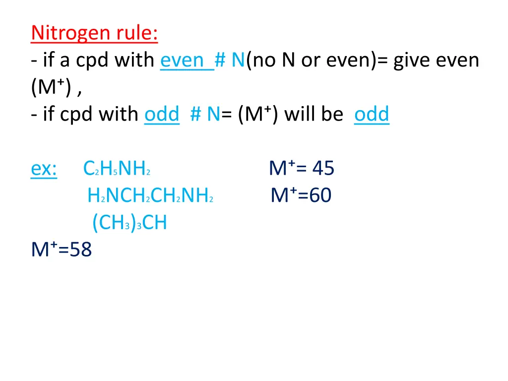 nitrogen rule if a cpd with even n no n or even