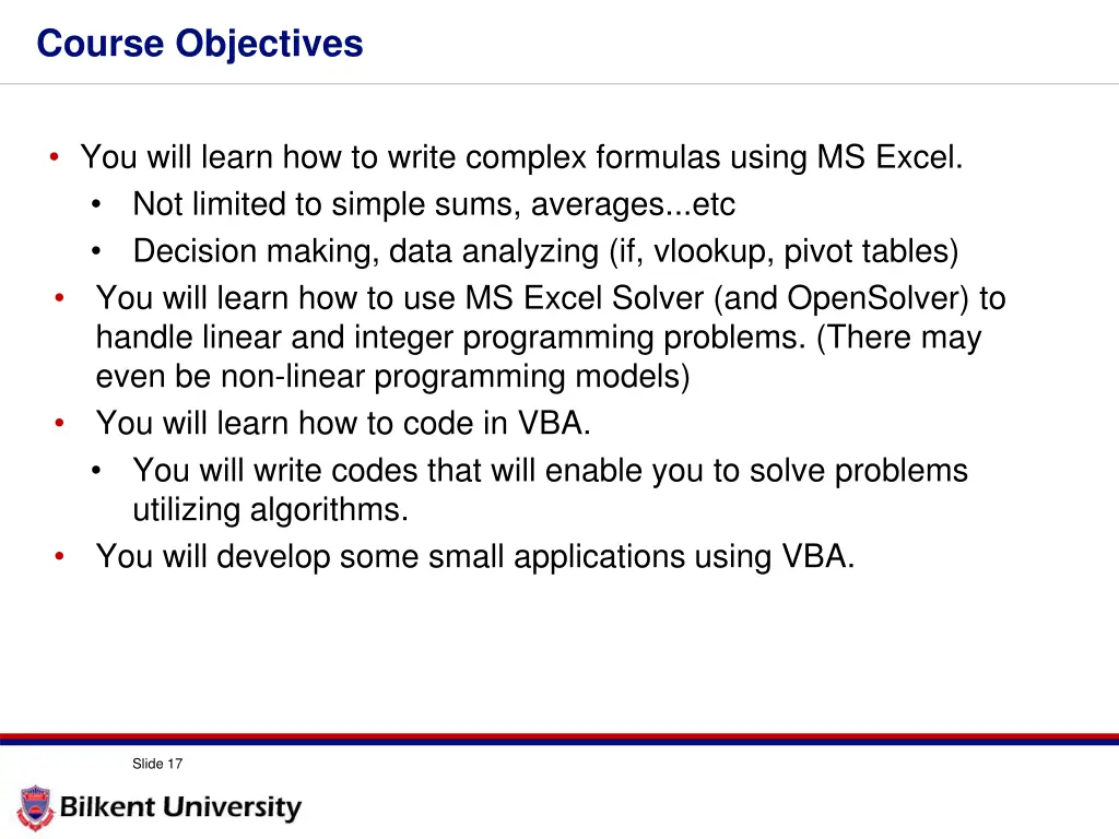 course objectives