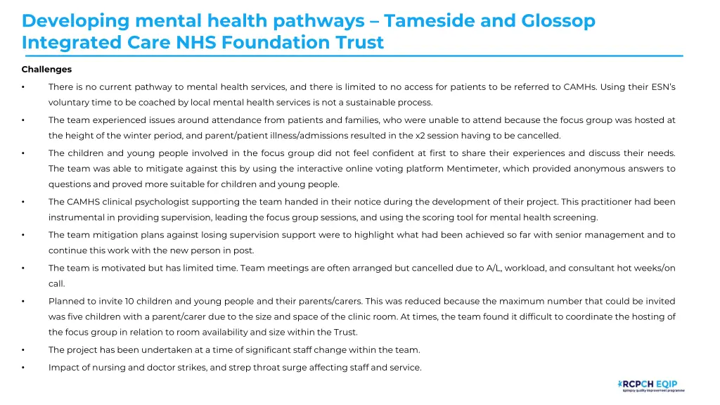 developing mental health pathways tameside 10