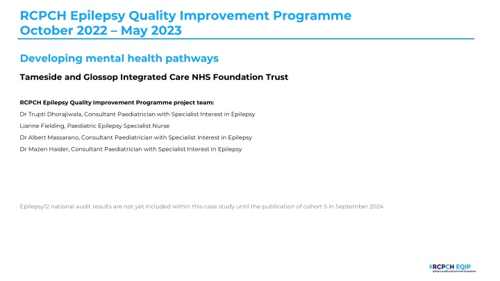 rcpch epilepsy quality improvement programme