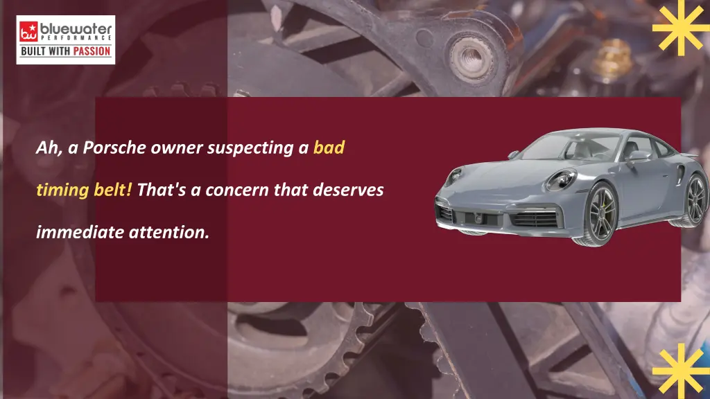 ah a porsche owner suspecting a bad