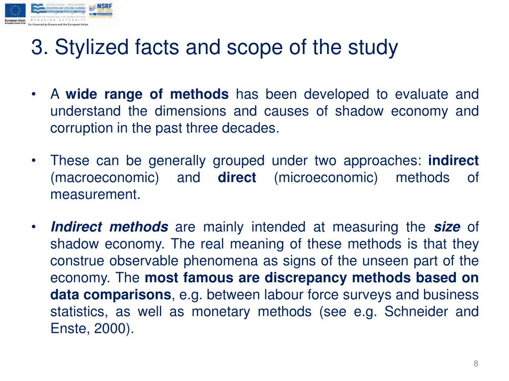 3 stylized facts and scope of the study