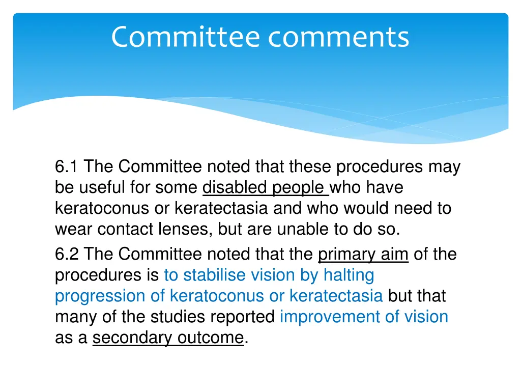 committee comments
