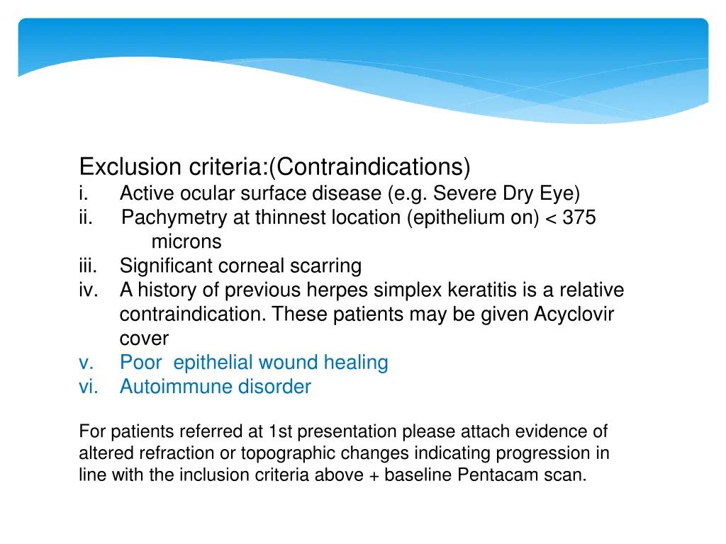 exclusion criteria contraindications i active