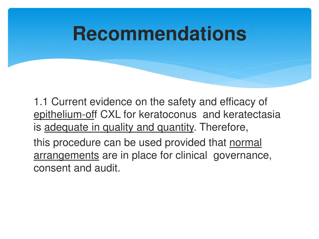 recommendations