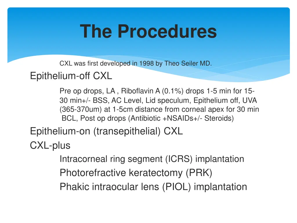 the procedures