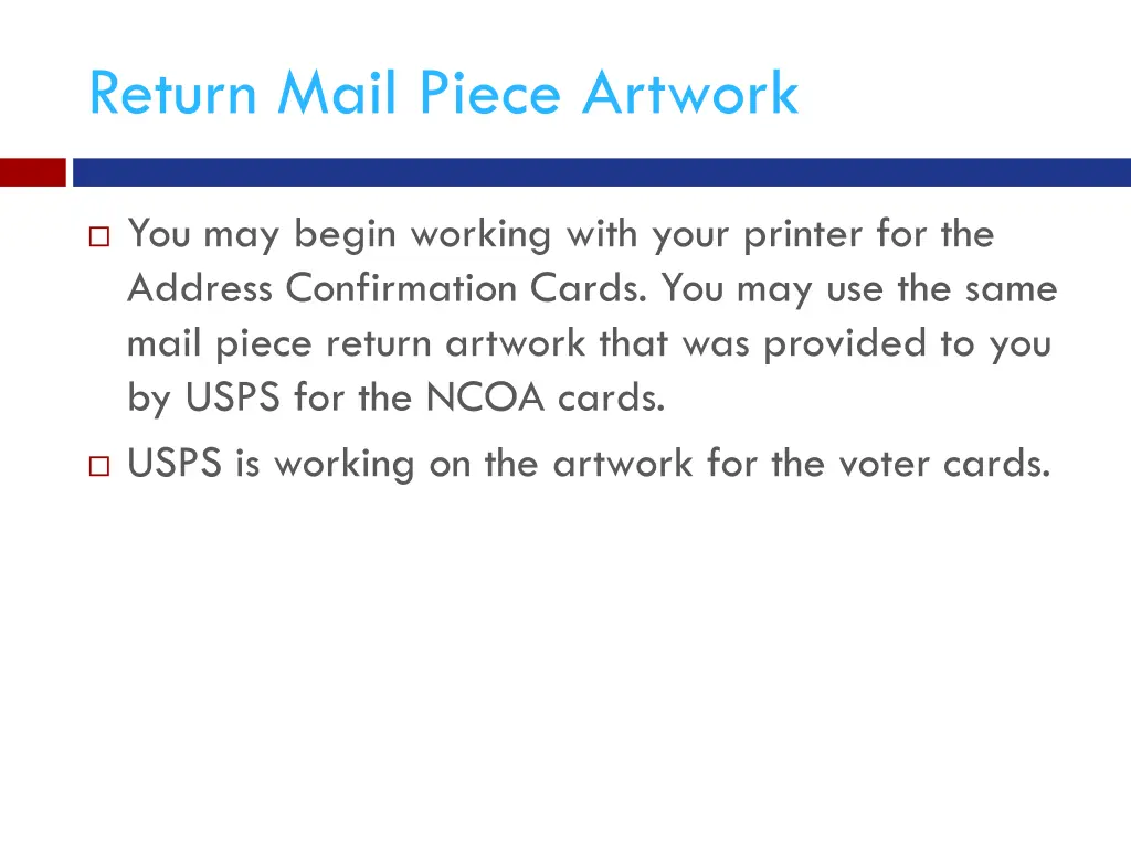 return mail piece artwork