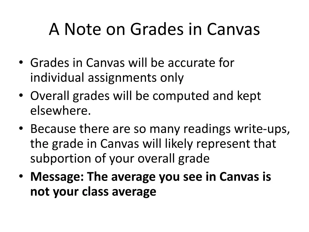 a note on grades in canvas