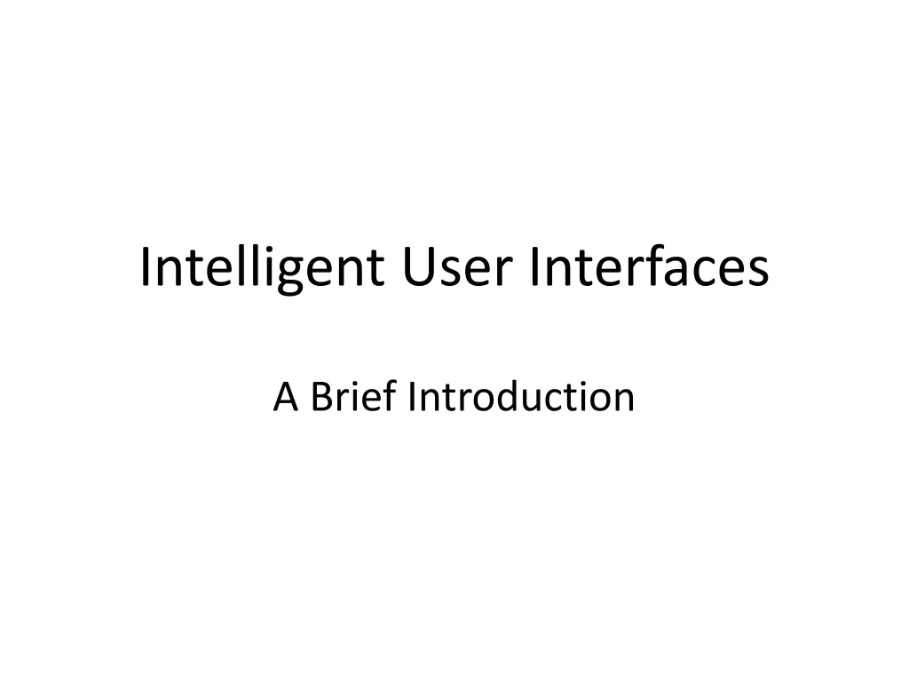 intelligent user interfaces