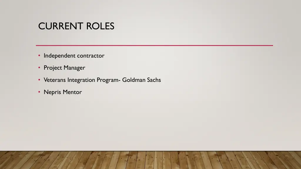 current roles