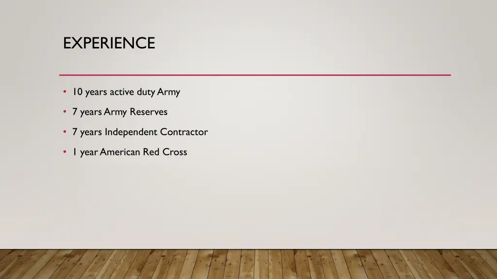 experience