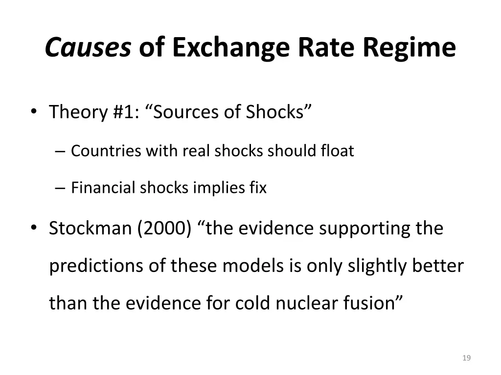 causes of exchange rate regime