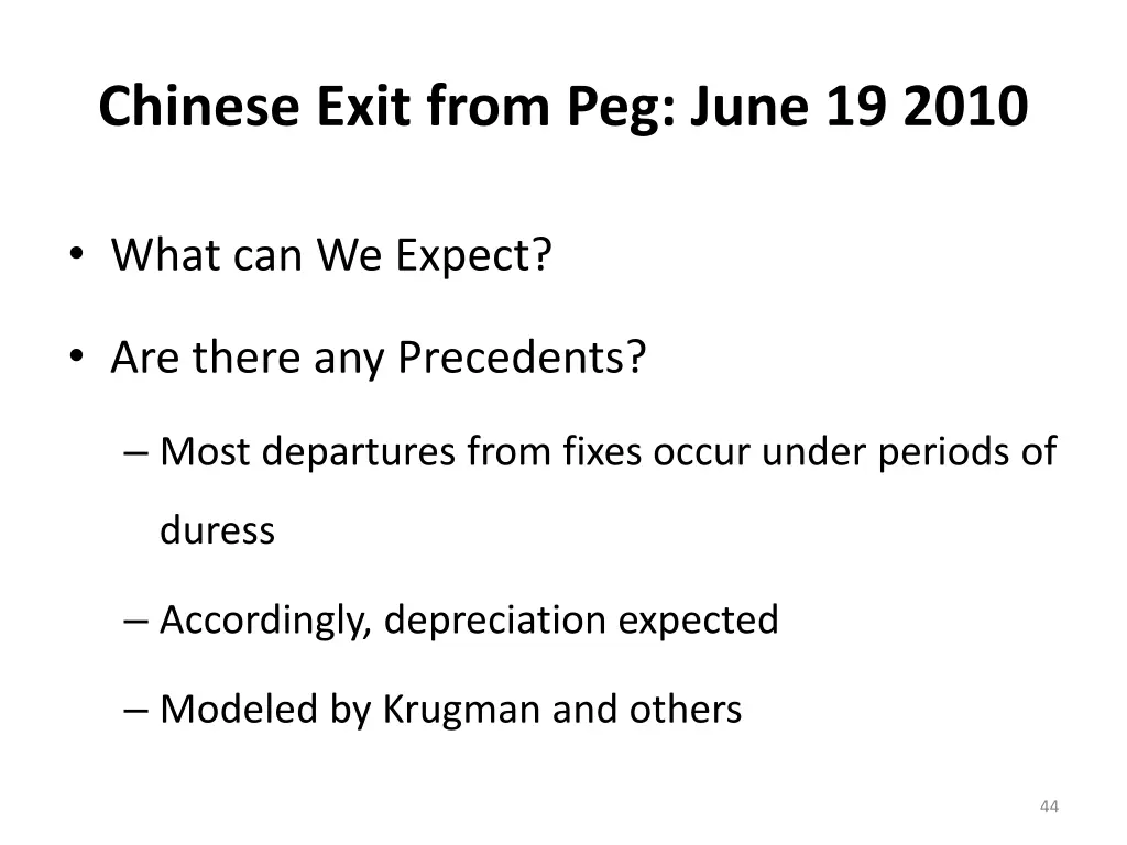 chinese exit from peg june 19 2010