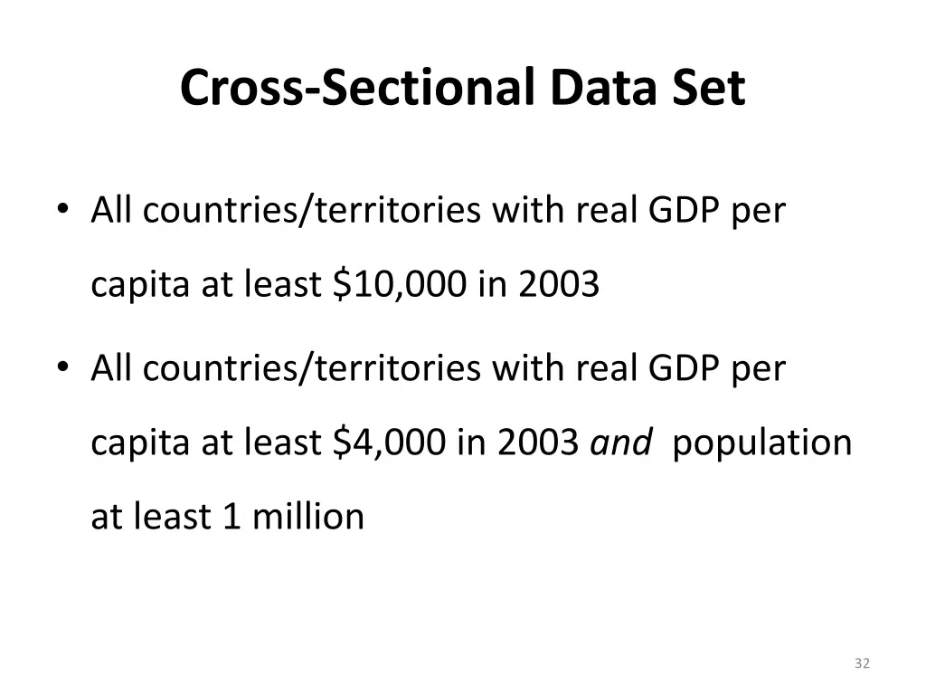 cross sectional data set