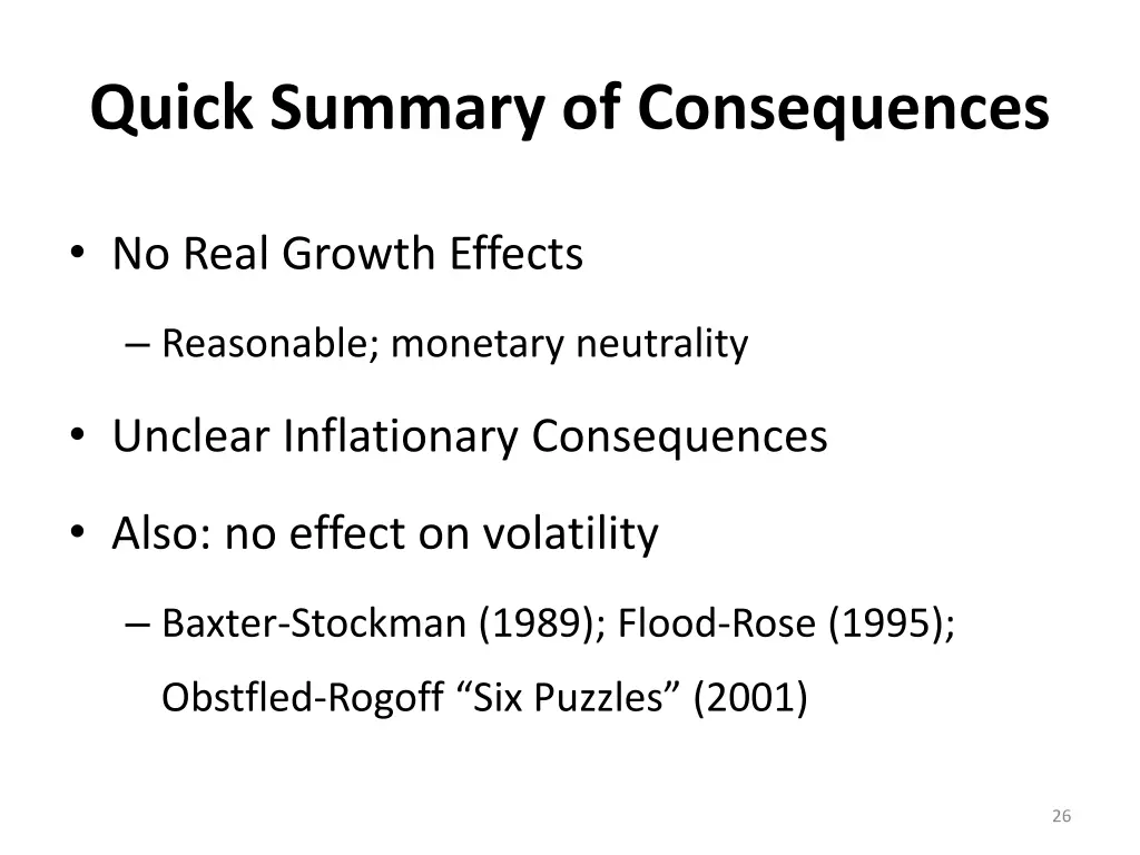 quick summary of consequences