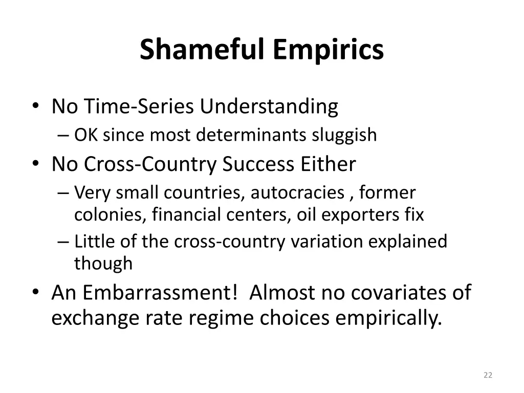 shameful empirics