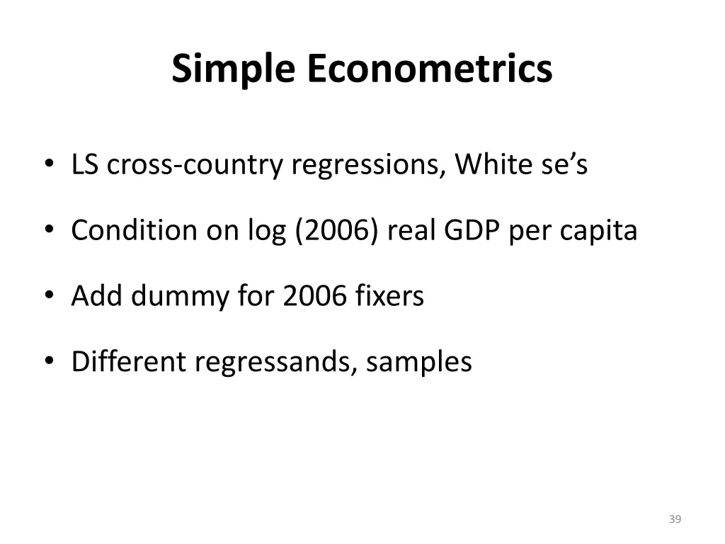 simple econometrics