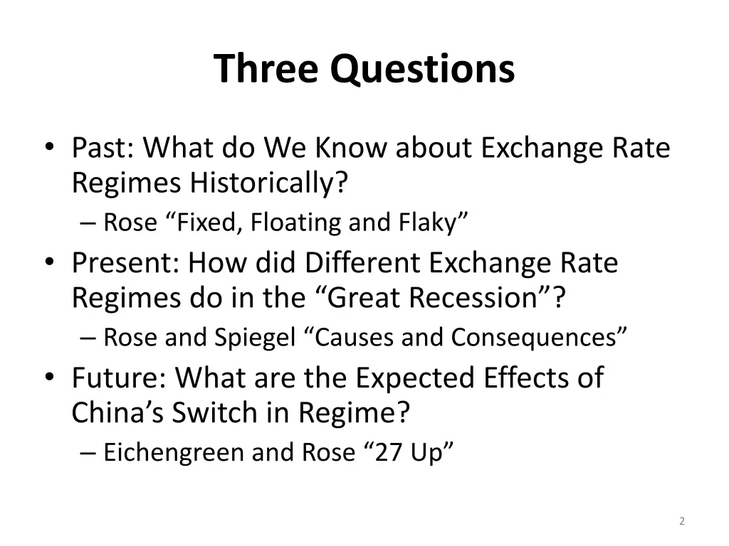 three questions