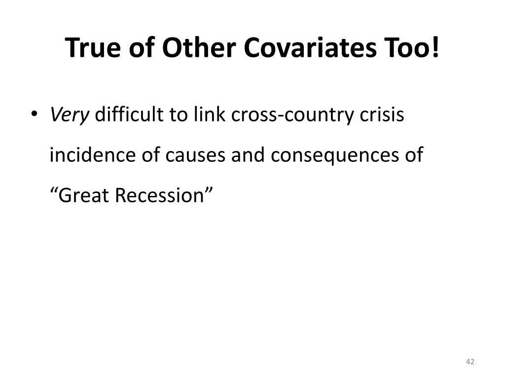 true of other covariates too
